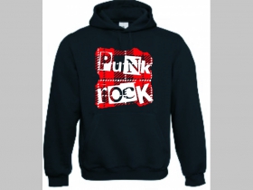 Punk Rock mikina s kapucou stiahnutelnou šnúrkami a klokankovým vreckom vpredu